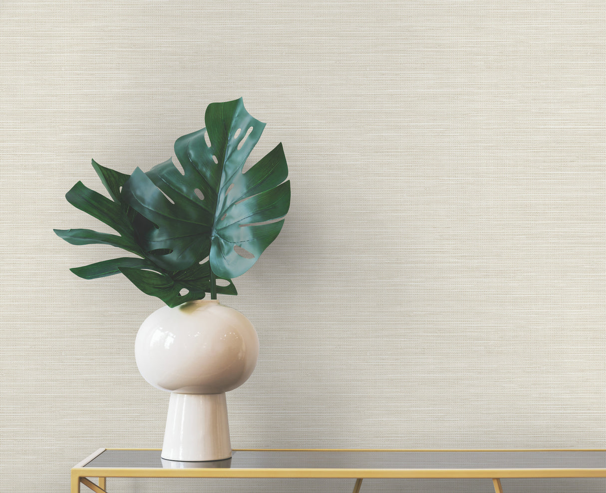 Winn Cream by Warner Faux Grasscloth Wallpaper- Brewster Home Fashions 4174-4601