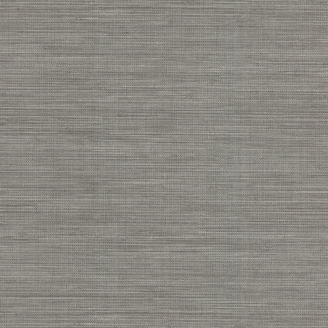 Winn Grey Faux Grasscloth Textured Non Woven Wallpaper by Warner - 4174-4606