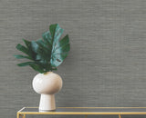 Winn Charcoal by Warner Faux Grasscloth Wallpaper - Brewster Home Fashions 4174-4607-Sample
