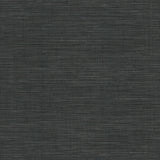 Winn Black Faux Grasscloth Wallpaper by Warner