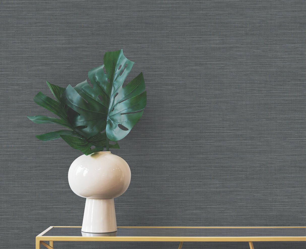 Winn Black by Warner Faux Grasscloth Wallpaper – Brewster Home Fashions 4174-4611