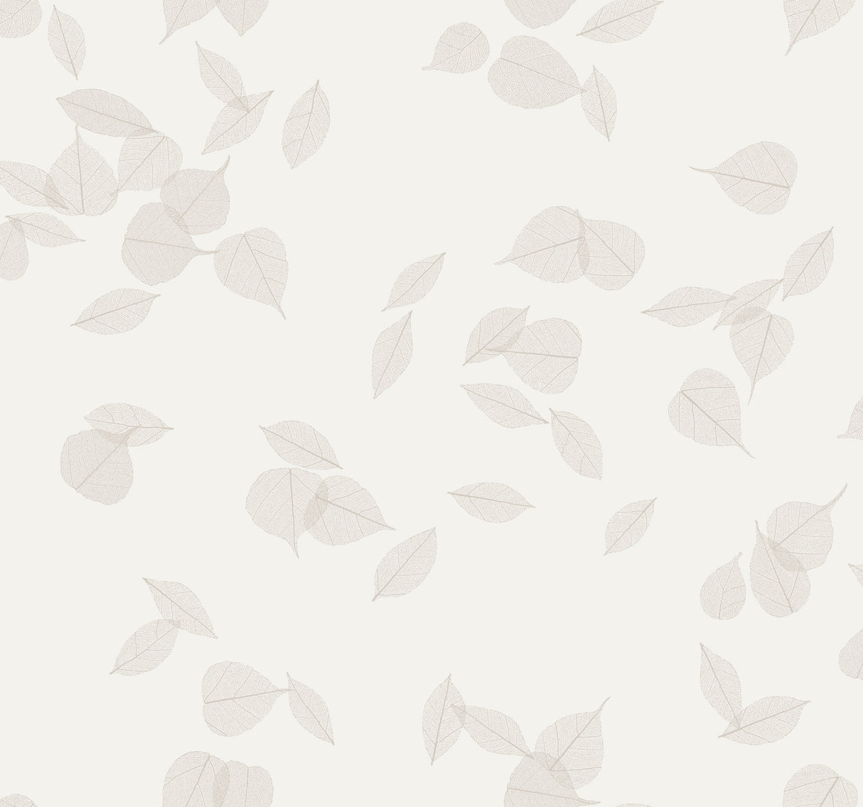 Myles White Leaves Wallpaper – Warner 4174-4647