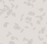Myles Light Grey Leaves Wallpaper