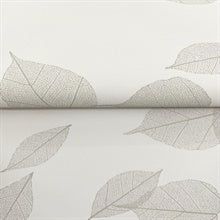 Myles Light Grey by Warner Botanical Leaves Wallpaper – Brewster Home Fashions 4174-4648