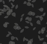 Myles Black Leaves Wallpaper by Warner, 4174-4650 pattern detail