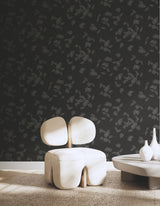 Myles Black by Warner Botanical Leaves Wallpaper – Brewster Home Fashions 4174-4650