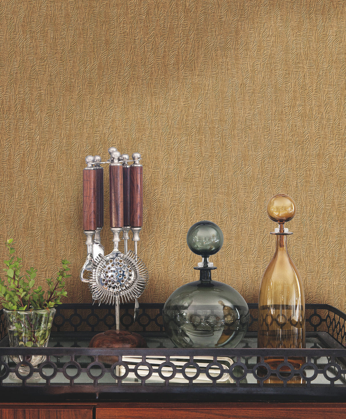 Bryson Copper by Warner Feathered Texture Wallpaper – Brewster Home Fashions 4174-4655