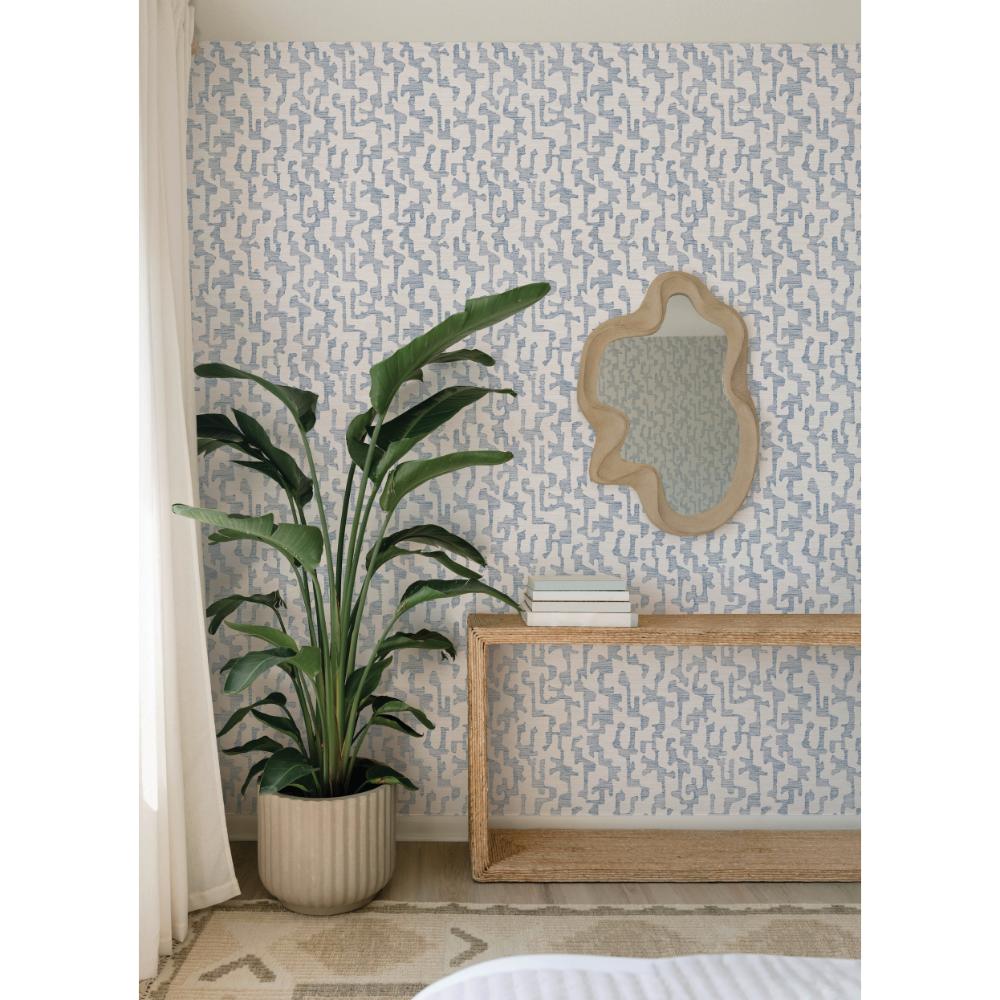 Cipher Blue by A-Street Prints Geometric Faux Grasscloth Wallpaper – A-Street Prints 4177-27701
