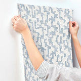 Cipher Blue by A-Street Prints Geometric Faux Grasscloth Wallpaper – A-Street Prints 4177-27701