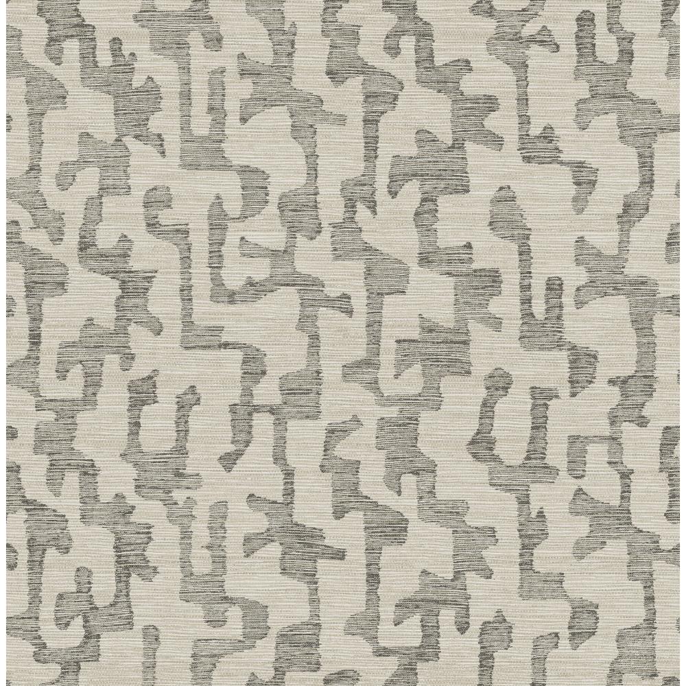 Cipher Black Geometric Faux Grasscloth Wallpaper – A-Street Prints 4177-27704