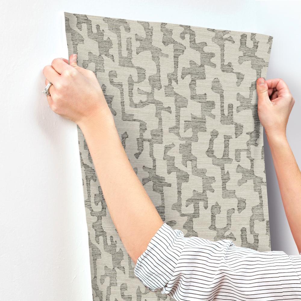 Cipher Black by A-Street Prints Geometric Faux Grasscloth Wallpaper- A-Street Prints 4177-27704