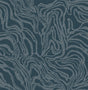 A-Street Prints Massar Teal Modern Marbled Wallpaper roll with metallic silver swirls on deep teal