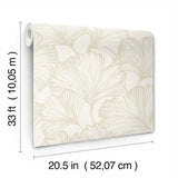 Kyoto Pearl by A-Street Prints Ginkgo Leaf Wallpaper- A-Street Prints 4177-27711