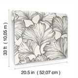 Kyoto Charcoal by A-Street Prints Ginkgo Leaf Wallpaper – A-Street Prints 4177-27713