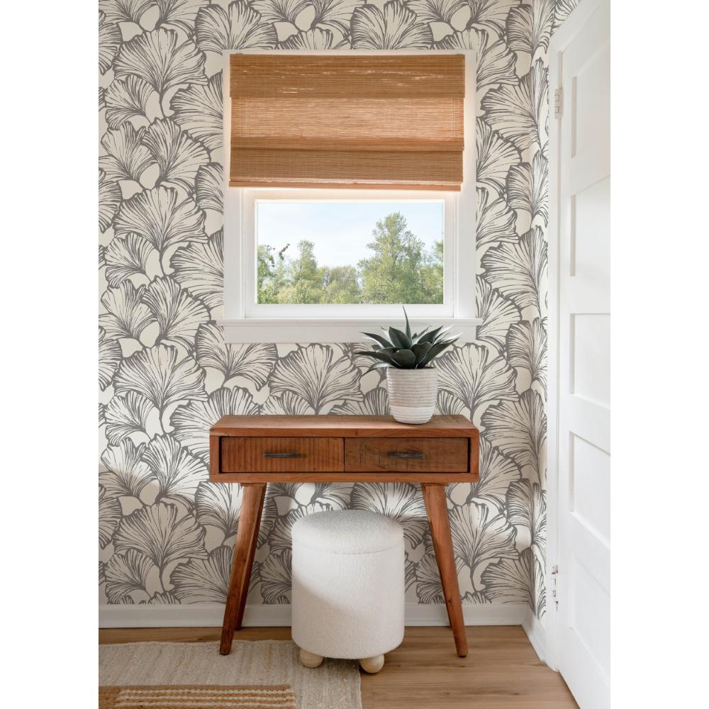 Kyoto Charcoal by A-Street Prints Ginkgo Leaf Wallpaper – A-Street Prints 4177-27713