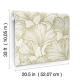 Kyoto Moss by Scott Living Ginkgo Leaf Wallpaper- A-Street Prints 4177-27714
