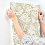 Kyoto Moss by Scott Living Ginkgo Leaf Wallpaper- A-Street Prints 4177-27714