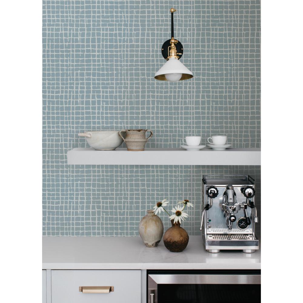 Albin Sky Blue by A-Street Prints Gridline Wallpaper- A-Street Prints 4177-27715