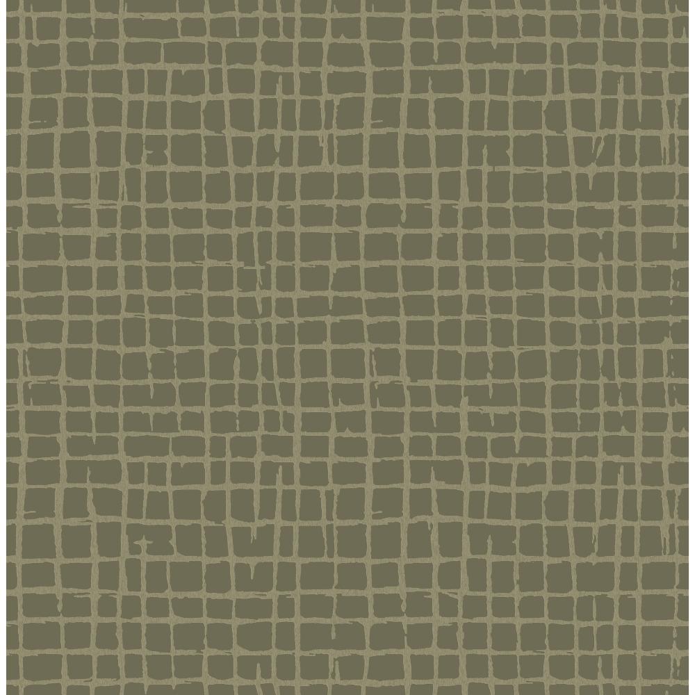 Albin Moss Gridline Wallpaper roll and room views
