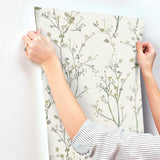Silverling Moss by A-Street Prints Budding Branches Wallpaper- A-Street Prints 4177-27719