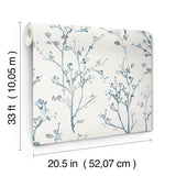 Silverling Blue by A-Street Prints Budding Branches Wallpaper – A-Street Prints 4177-27721