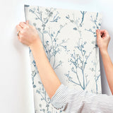 Silverling Blue by A-Street Prints Budding Branches Wallpaper – A-Street Prints 4177-27721