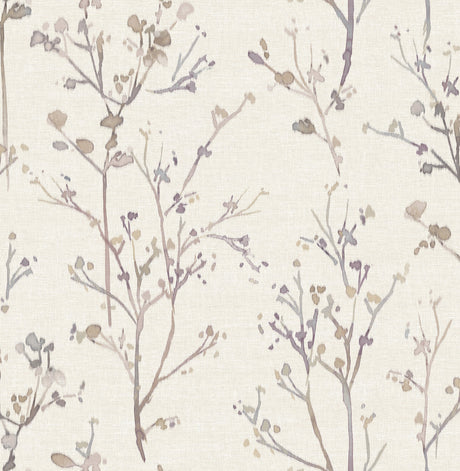 Silverling Lavender Budding Branches Wallpaper by A-Street Prints