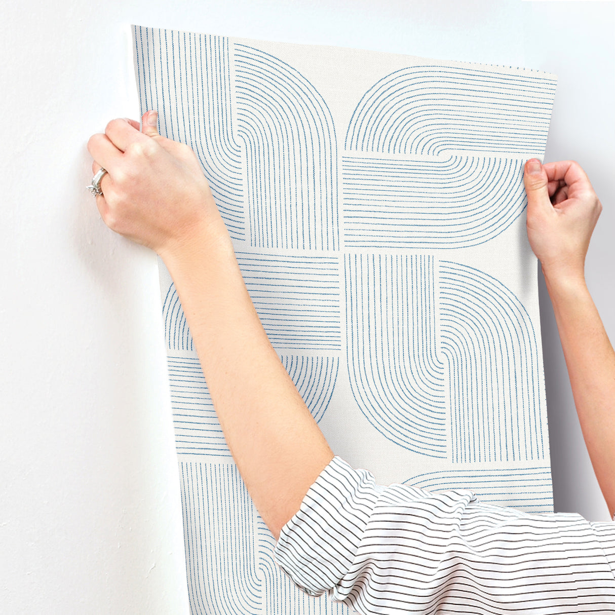 Savoye Dark Blue by A-Street Prints Spiral Arches Wallpaper – A-Street Prints 4177-27723