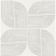Savoye Black Spiral Arches Wallpaper by A-Street Prints showing the geometric spiral arches pattern.