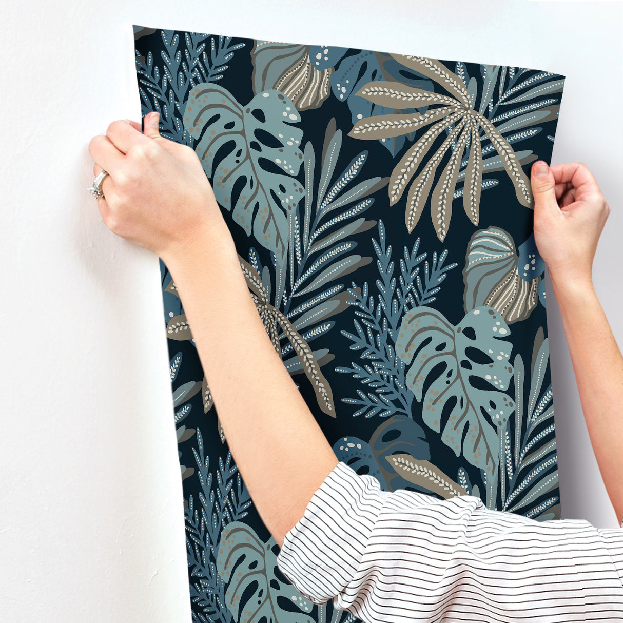 Alocasia Blue by Scott Living Tropical Foliage Wallpaper- A-Street Prints 4177-27735