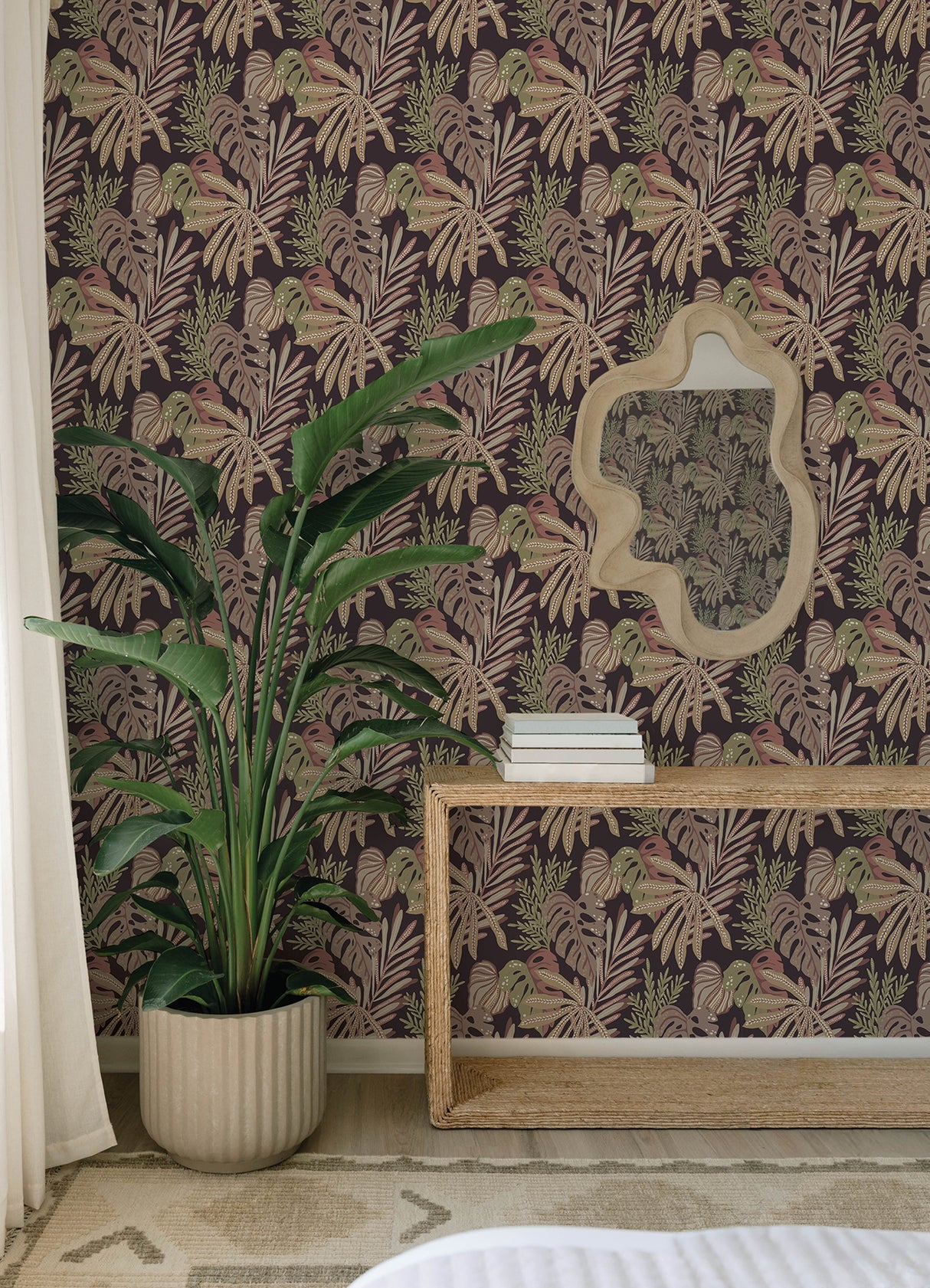 Alocasia Burgundy by A-Street Prints Tropical Foliage Wallpaper – A-Street Prints 4177-27738
