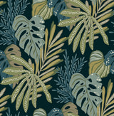 A-Street Prints Alocasia Green Tropical Foliage Wallpaper roll and pattern