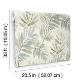 Serenade Aqua by A-Street Prints Ferns Wallpaper- A-Street Prints 4177-27740