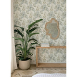 Serenade Aqua by A-Street Prints Ferns Wallpaper- A-Street Prints 4177-27740