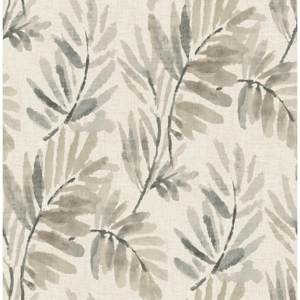 Serenade Grey Ferns Wallpaper by A-Street Prints roll and pattern detail