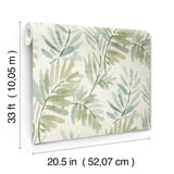 Serenade Sea Green by A-Street Prints Ferns Wallpaper – A-Street Prints 4177-27744