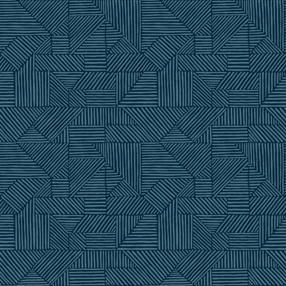 Crescendo Dark Blue Block Geometric Wallpaper – A-Street Prints 4177-83301