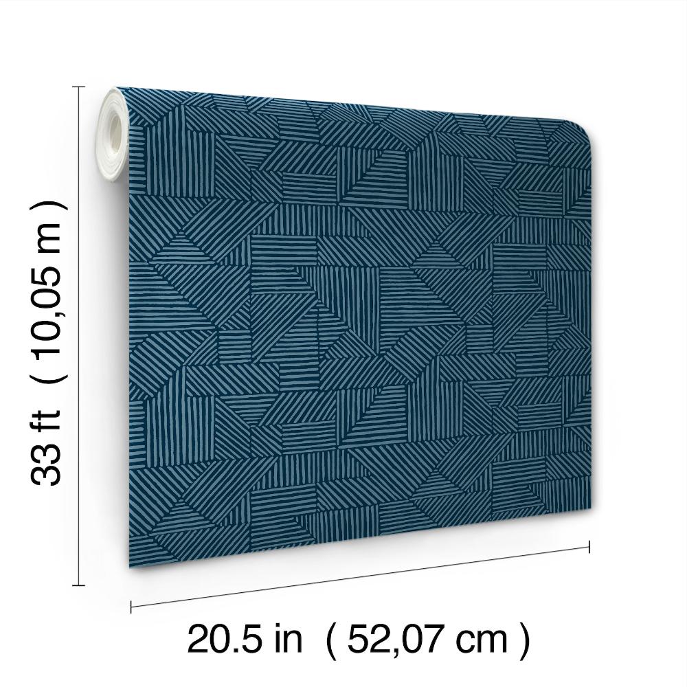 Crescendo Dark Blue by A-Street Prints Block Geometric Wallpaper- A-Street Prints 4177-83301