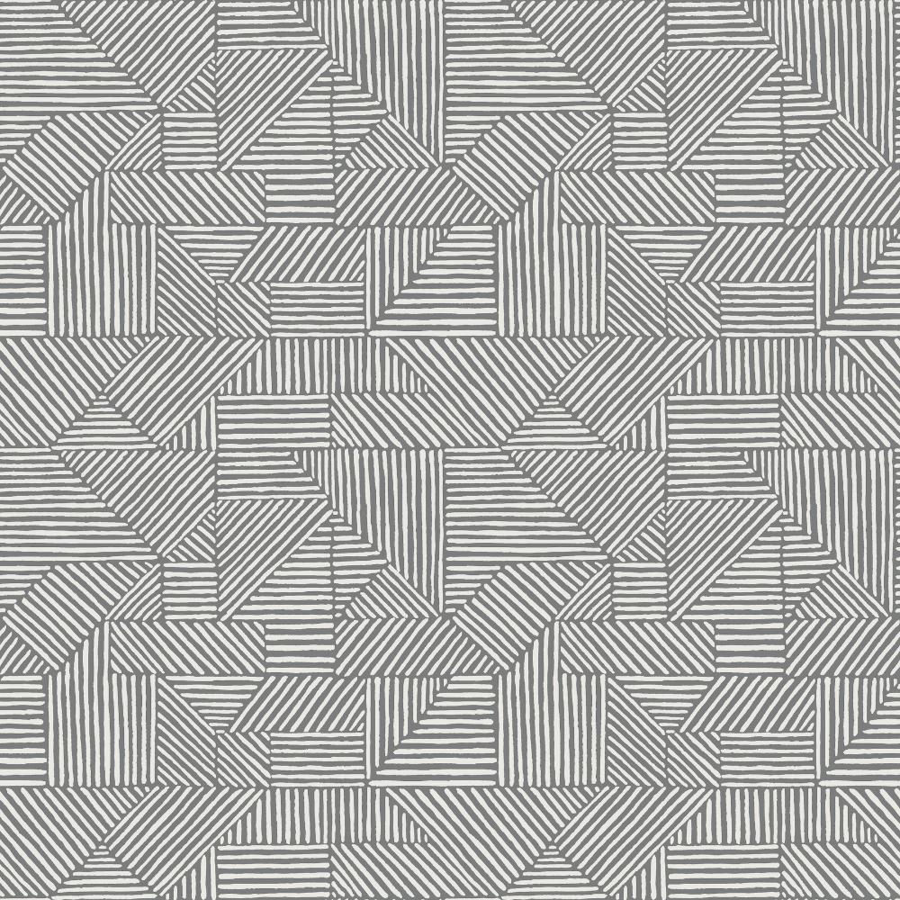 Crescendo Dark Grey Block Geometric Wallpaper – A-Street Prints 4177-83302