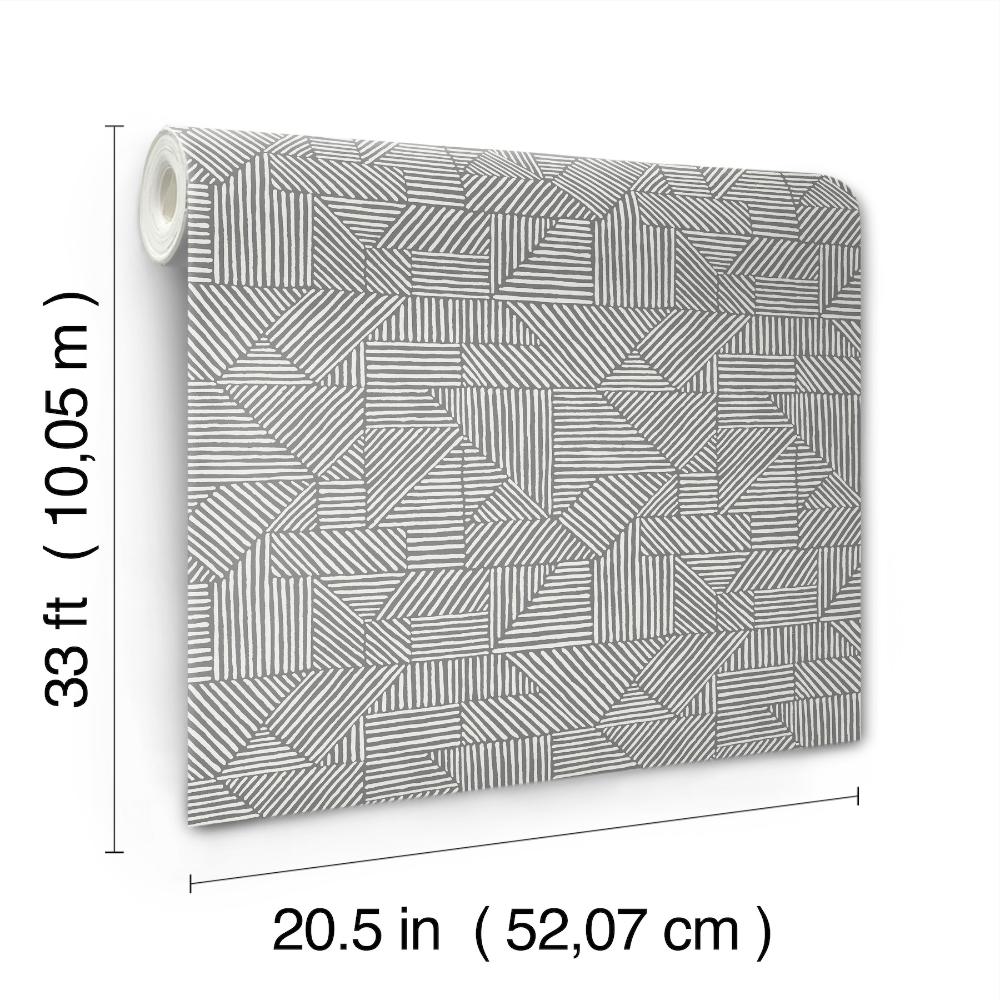 Crescendo Dark Grey by A-Street Prints Block Geometric Wallpaper- A-Street Prints 4177-83302