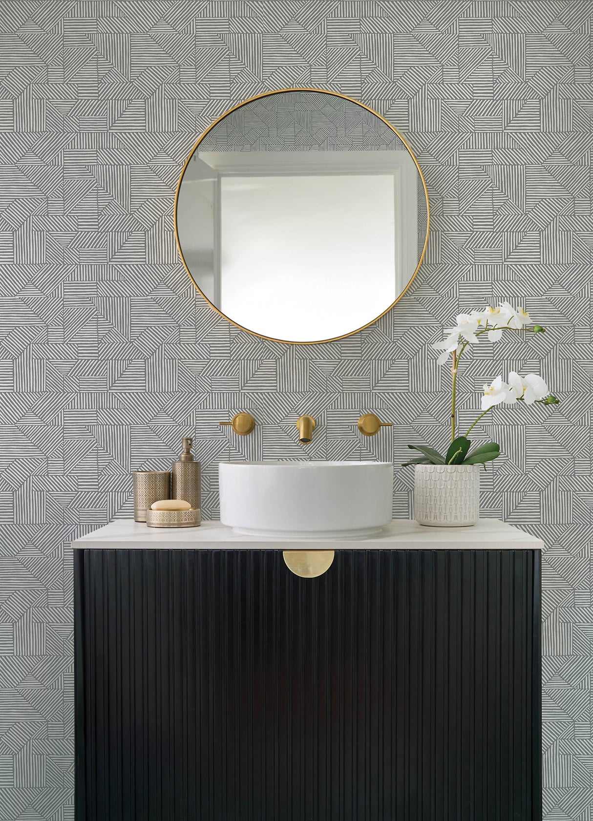 Crescendo Dark Grey by A-Street Prints Block Geometric Wallpaper- A-Street Prints 4177-83302