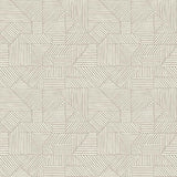 Crescendo Light Grey block geometric wallpaper by A‑Street Prints, roll and pattern detail