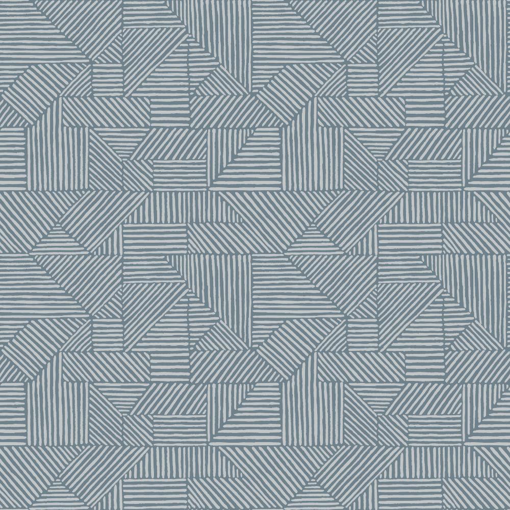 Crescendo Blue Block Geometric Wallpaper by A-Street Prints