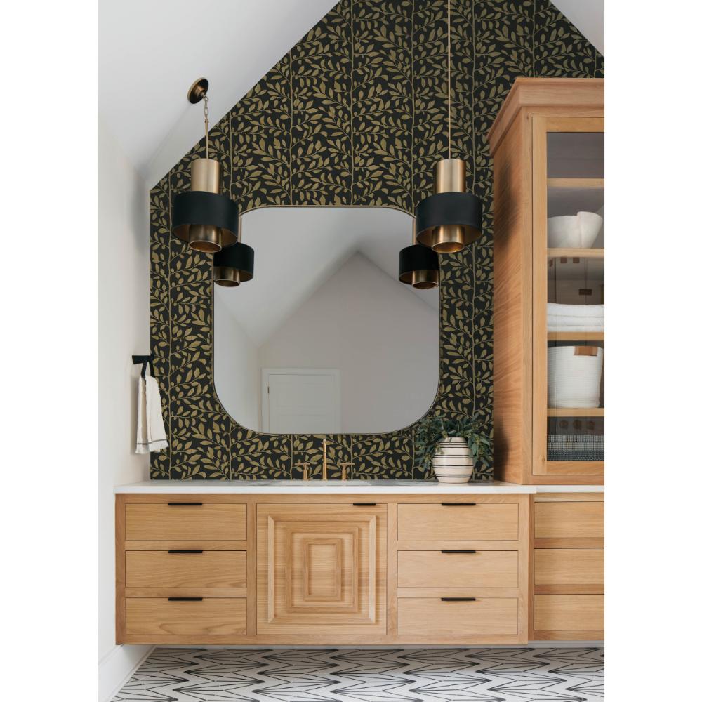 Sagecrest Black by A-Street Prints Sapling Wallpaper- A-Street Prints 4177-83306