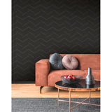 Aviator Black by Warner Abstract Chevron Wallpaper – Brewster Home Fashions 4178-4434