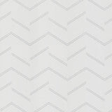 Aviator Silver Abstract Chevron Wallpaper by Warner, 54 in wide commercial vinyl wallcovering