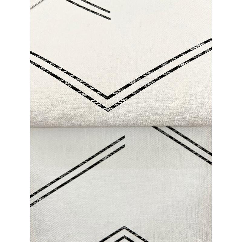 Aviator Ivory by Warner Abstract Chevron Wallpaper – Brewster Home Fashions 4178-4436