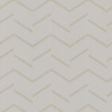 Aviator Dove abstract chevron pattern in pale gold on soft grey commercial vinyl wallpaper