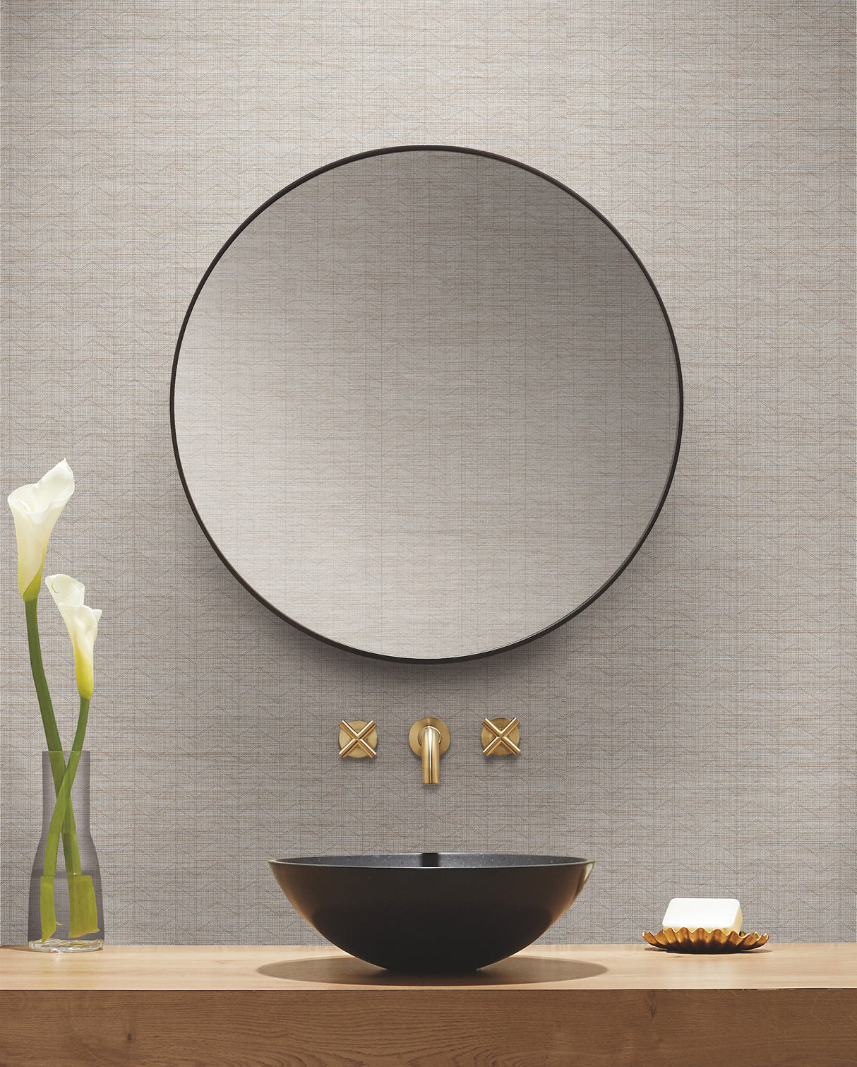 Magnitude Light Grey by Warner Chevron Wallpaper – Brewster Home Fashions 4178-4443