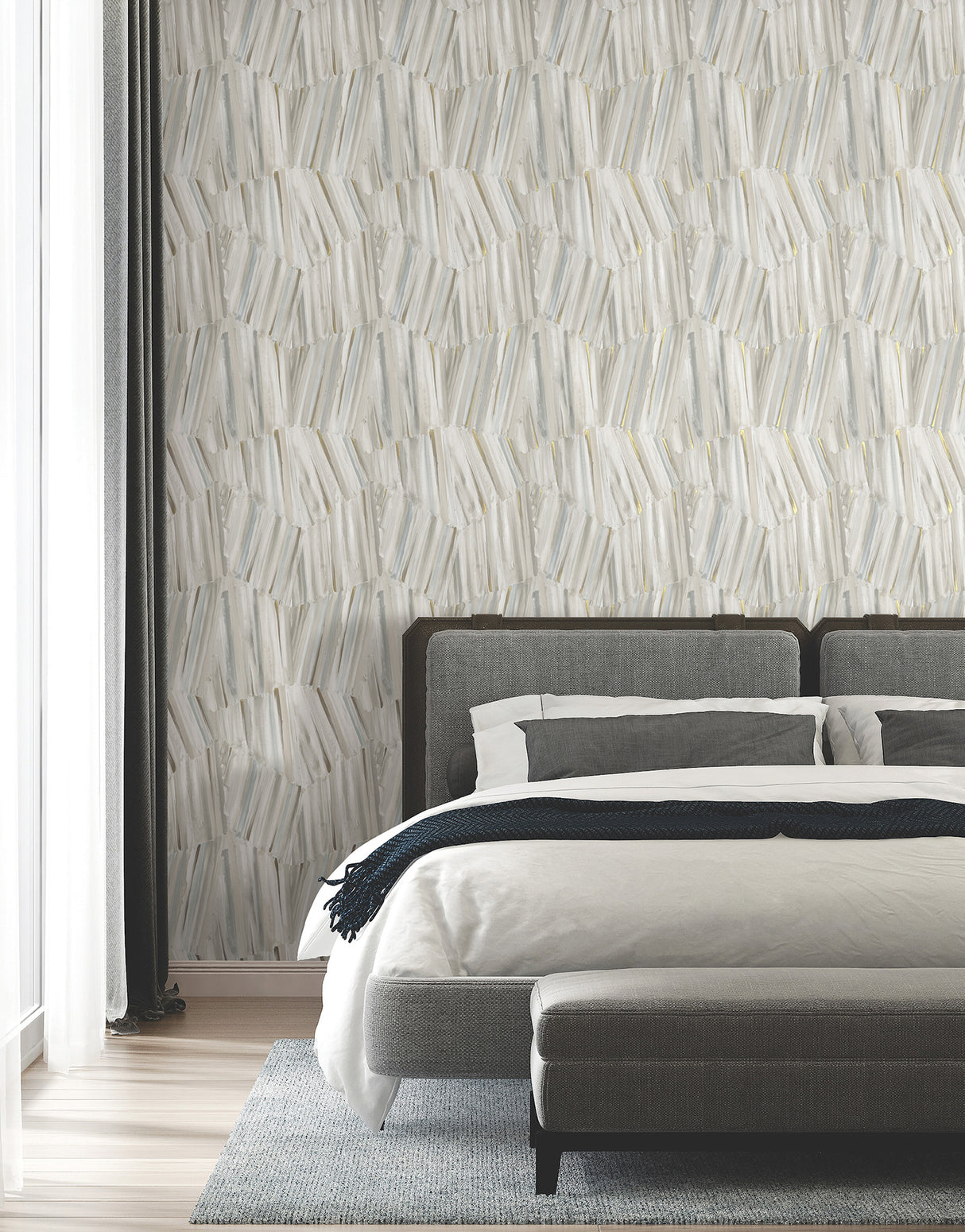 Masterwork Pearl by Warner Brushstrokes Wallpaper – Brewster Home Fashions 4178-4451